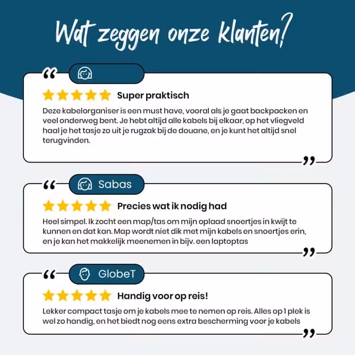 Kabel Organizer Tas - Reis Opbergtas voor Kabels - Zwart eo-001 reviews